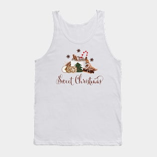 Sweet Christmas Frappuccino Cookie Cinnamon Illustration Tank Top